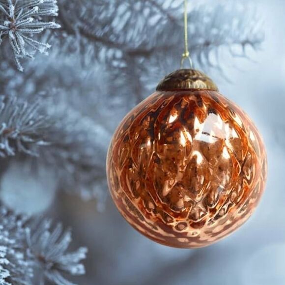 Vintage Other - Vintage unique rose glass ornament glass globe  metal topped glass Christmas